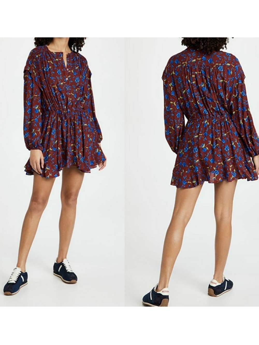 Free People Mini Dress Flower Fields Floral Print Boho Garden Party Cottagecore - Picture 3 of 12